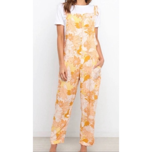 Petal + Pup Floral Colorful Overall Style Jumpsuit Size Large - Picture 2 of 8